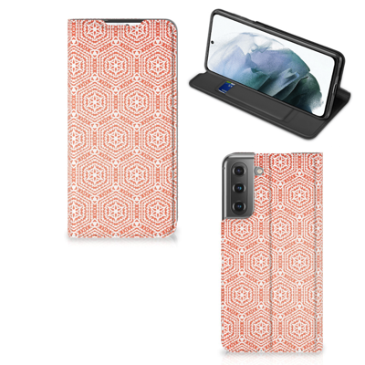 Samsung Galaxy S21 FE | Hoesje met Magneet | Pattern Orange
