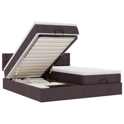 Ottoman bed met matrassen en LED's 180x200cm stof donkerbruin