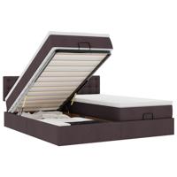 Ottoman bed met matrassen en LED's 180x200cm stof donkerbruin - thumbnail