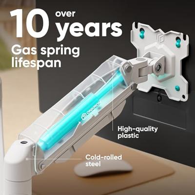 ONKRON G-160-W Draaibare en kantelbare bureauhouder voor twee monitoren van 13-32 inch, max. 8 kg, met draaifunctie, wit