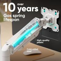 ONKRON G-160-W Draaibare en kantelbare bureauhouder voor twee monitoren van 13-32 inch, max. 8 kg, met draaifunctie, wit - thumbnail