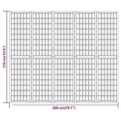 Kamerscherm inklapbaar 5 panelen Japanse stijl 200x170 cm - thumbnail