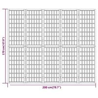 Kamerscherm inklapbaar 5 panelen Japanse stijl 200x170 cm - thumbnail