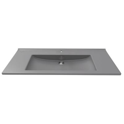 Wastafel BWS 1 Kraangat 45x100 cm Rechthoek Keramiek Antraciet Wastafel BWS 1 Kraangat 45x100 cm Rechthoek Keramiek Antraciet