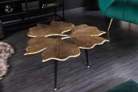 Decoratieve salontafel GINKGO LEAFS 75cm goud handgemaakt metaal - 41791 - thumbnail