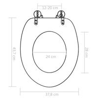 VidaXL Toiletbril met soft-close deksel porselein mdf - thumbnail