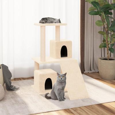 VidaXL Kattenmeubel met sisal krabpalen 82 cm crèmekleurig VidaXL Kattenmeubel met sisal krabpalen 82 cm crèmekleurig