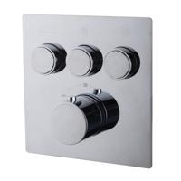 OUTLET Afbouwdeel 3-wegs Wiesbaden Caral Klik Thermostatisch Chroom - thumbnail