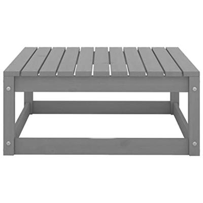2-delige Loungeset met kussens massief grenenhout grijs
