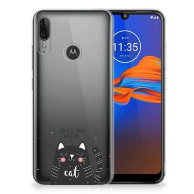 Motorola Moto E6 Plus Telefoonhoesje met Naam Cat Good Day Motorola Moto E6 Plus Telefoonhoesje met Naam Cat Good Day