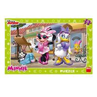 DinoToys Dino puzzel - disney minnie en daisy in montmartre - 15 stukjes - thumbnail