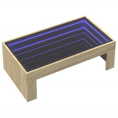 Salontafel met Infinity LED 90x50x30 cm sonoma eikenkleurig