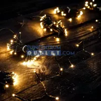 Lumineo Kerstverlichting Led Cascade Twinkel Zwart l200cm 480l - Warm wit - thumbnail