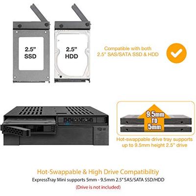 Icy Dock MB322SP-B 2x2,5 SATA mobile rack+3,5 SATA voor externe 5,25