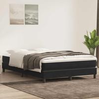 Boxspring met matras fluweel zwart 160x210 cm - thumbnail