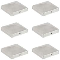 Paalkappen 6 st piramide 101x101 mm gegalvaniseerd metaal - thumbnail