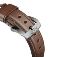 Nomad traditional leather strap Apple Watch 42mm / 44mm / 45mm / 49mm bruin / zilver - thumbnail