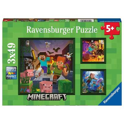 Ravensburger Legpuzzel minecraft biomes, 3x49st.