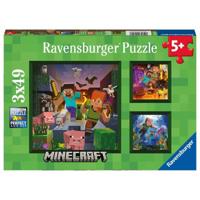 Ravensburger Legpuzzel minecraft biomes, 3x49st. - thumbnail