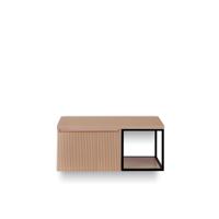 Frozen 3d Badmeubelset 100 cm - Greeplijst in kleur - Zwart Frame - Wastafel Bovenblad Peach - thumbnail