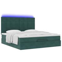 Ottoman bed met matrassen en LED's 180x200cm fluweel - thumbnail