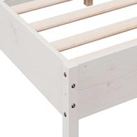 Bedframe met hoofdbord massief grenenhout wit 160x200 cm - thumbnail
