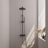 BRAUER Stripe Opbouw Thermostatische Regendouche - SET 01 - 25cm hoofddouche - staaf handdouche - doucheslang - mat zwart 5-S-348 - thumbnail
