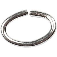 Creativ Company Ring, ovaal, dikte 0,7 mm, verzilverd, 50 stuk/ 1 doos - thumbnail