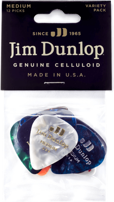 Dunlop PVP106 Celluloid Medium Variety Plectrum 12-Pack