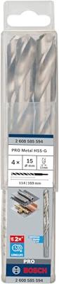 Bosch Accessories 2608585594 HSS Metaal-spiraalboor 15 mm Gezamenlijke lengte 169 mm Geslepen DIN 338 Cilinderschacht 4 stuk(s) - thumbnail