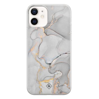 iPhone 12 siliconen hoesje - Grijs marmer
