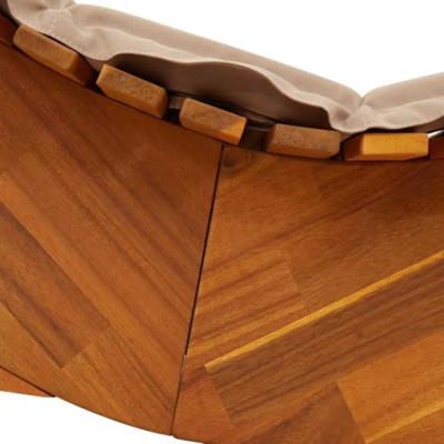 Ligstoel met kussen 2-persoon 2 pcs Bruin Massief Acaciahout