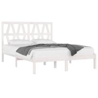 Bedframe massief grenenhout wit 120x200 cm - thumbnail