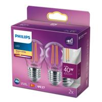 Philips Lichtbron kogel4,3W - E27 - 2700K - 470 lumen set van 2 transparant - 929001890557 - thumbnail