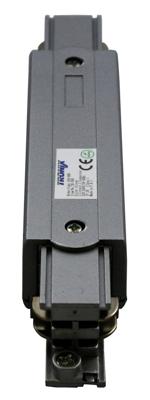 Rechte koppeling voor een spanningsrail zwart 169-044 middenaansluiting