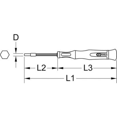 KS Tools 500.7130 Dopschroevendraaier Sleutelbreedte (metrisch): 2 mm - thumbnail