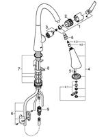 Grohe Zedra Keukenmengkraan Triple Spray Chroom - thumbnail