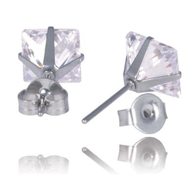LGT Jewels Stud oorbellen Edelstaal Classic Transparent-6mm LGT Jewels Stud oorbellen Edelstaal Classic Transparent-6mm