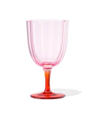 HEMA Wijnglas 190ml bloemvorm roze