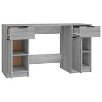 Bureau met bijzetkast bewerkt hout grijs sonoma eikenkleurig - thumbnail
