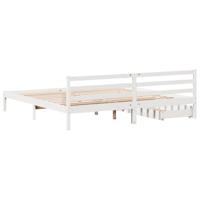 Bedframe zonder matras massief grenenhout wit 200x200 cm - thumbnail