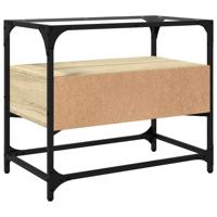 Tv-meubel met glazen blad 60x35x51 cm bewerkt hout sonoma eiken - thumbnail