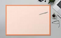 Sigel HO270 Papier Bureau onderlegger Millimeterpapier, Geruit Wit, Oranje (b x h) 595 mm x 410 mm - thumbnail