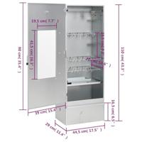 BBQ-rookoven met houtsnippers 44,5x29x110 cm staal - thumbnail