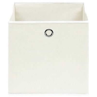 VidaXL Opbergboxen 4 st 32x32x32 cm stof wit VidaXL Opbergboxen 4 st 32x32x32 cm stof wit