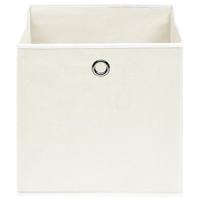 VidaXL Opbergboxen 4 st 32x32x32 cm stof wit - thumbnail