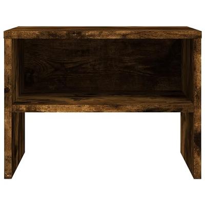 Nachtkastje 40x30x30 cm bewerkt hout gerookt eikenkleurig