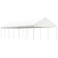 Prieel met dak 13,38x4,08x3,22 m polyetheen wit - thumbnail