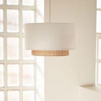 Kave Home Lampenkap 'Erna' Bamboe en stof, Ø40cm - thumbnail