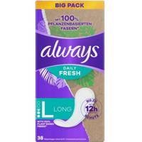 Always Daily Fresh Inlegkruisjes Long, Plantaardige Vezels, 38 Stuks - thumbnail
